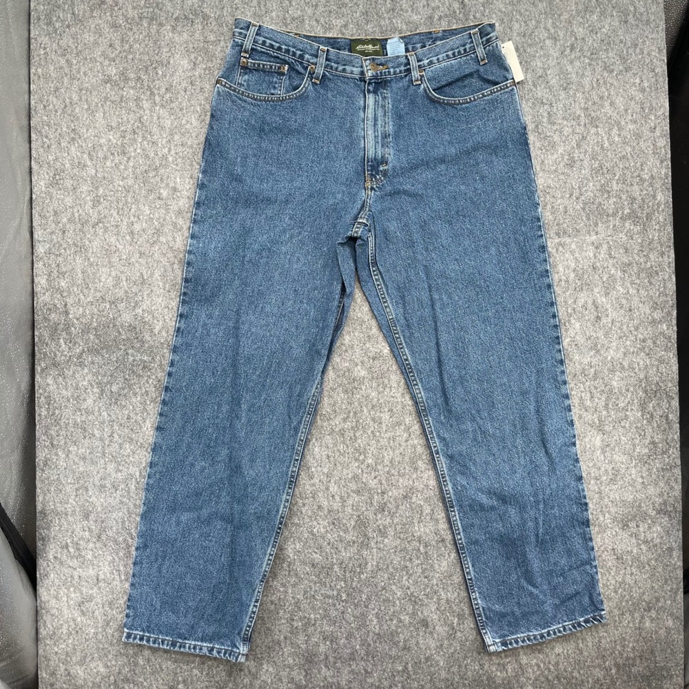 Eddie Bauer Jeans Mens 38x32 Relaxed Fit Blue Medium Wash Denim Vintage New